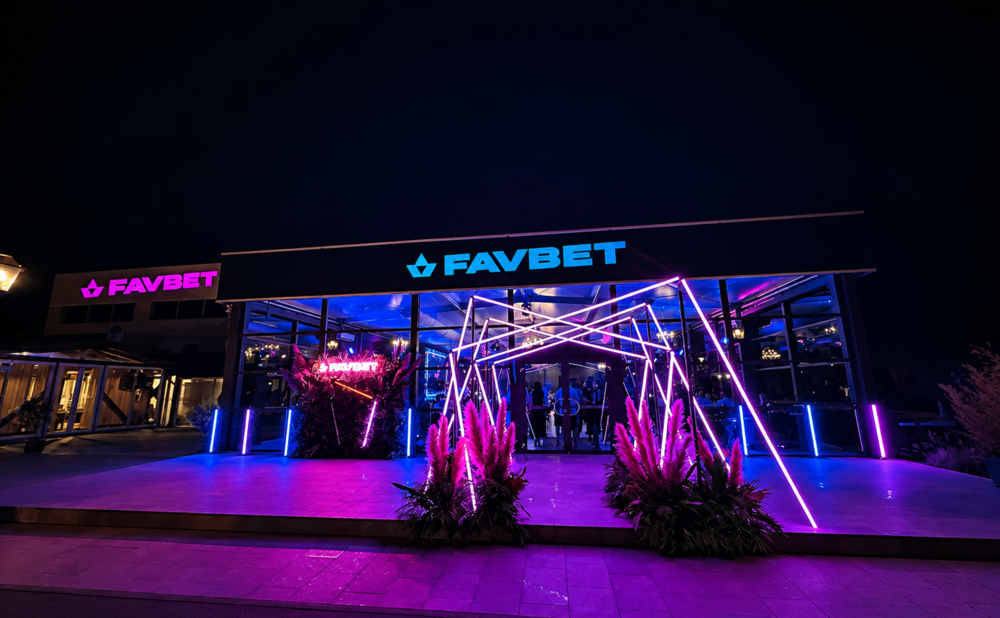 Neonski ulaz u FAVBET klub